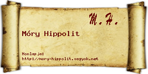 Móry Hippolit névjegykártya